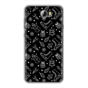 Новорічні, Святкові Чохли для Huawei Y5II - 2024 год (Новорічний фон)