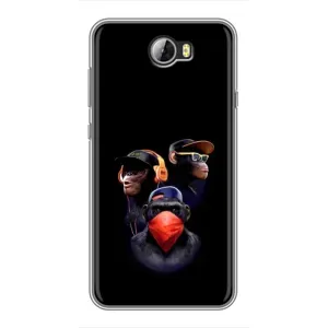 Чохол з Мавпами Huawei Y5II - (AlphaPrint) (Три мавпи)