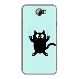Чехол с принтом для Huawei Y5II (AlphaPrint) Модные коты (Падающий кот)
