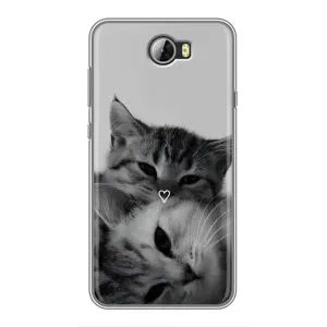 Чехол с рисунком кот на Huawei Y5II (Пара котов)