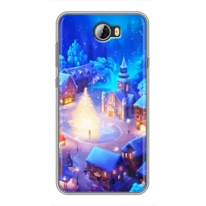 Рождественские Чехлы для Huawei Y5II (VPrint) (Рождественский город)