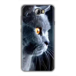 Чохли з Котиками для Huawei Y5II (VPrint) (Сірий Кіт)
