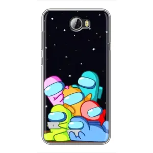Чехол Амонг Ас для Huawei Y5II (AlphaPrint) (Скины в космосе)