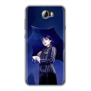 Чохли Венсдей на Huawei Y5II Уенсдей (AlphaPrint) (Венздей з парасолькою)
