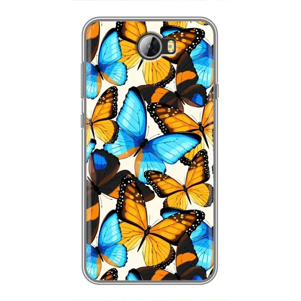 Чохол з принтом «Яскраві метелики» для Huawei Y5II