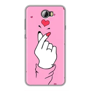 Чехол с принтом для Huawei Y5II (AlphaPrint - Знак сердечка)