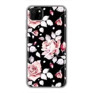 Чехлы с Цветами для Huawei Y5p (VPrint) (Цветочки на черном)