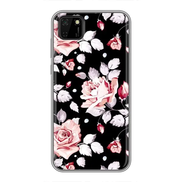 Чохол з принтом «Квіти на чорному» для Huawei Y5p