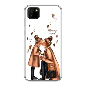 Чехол с печатью для Huawei Y5p - (Мама с ребенком) (AlphaPrint) (Дочка и мама)