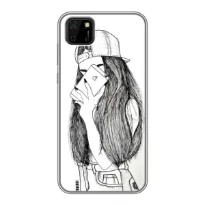 Чехол с печатью для Huawei Y5p - (Мода) (AlphaPrint) (Фото девочки)