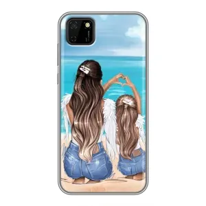 Чехол с печатью для Huawei Y5p - (Мама с ребенком) (AlphaPrint) (Мама с доченькой)
