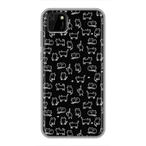 Чехол с принтом для Huawei Y5p (AlphaPrint) Модные коты (Меленькие котики)