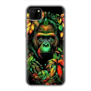Чехол с Обезьянами Huawei Y5p - (AlphaPrint) (Обезьяна в тропиках)