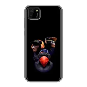 Чехол с Обезьянами Huawei Y5p - (AlphaPrint) (Три обезьяны)