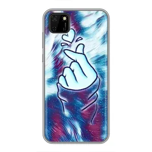 Чехол с принтом для Huawei Y5p (AlphaPrint - Знак сердечка) (Радужное сердце)