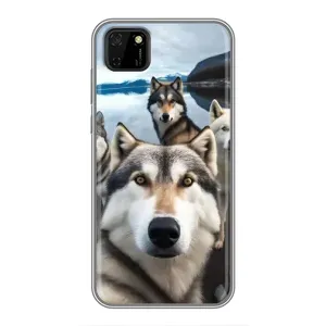 Чехол с Хаски для Huawei Y5p - (AlphaPrint) (Селфи ХАски)