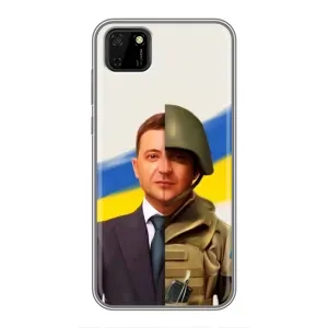 Чехол для Huawei Y5p (AlphaPrint - с принтом Зеленского) (Зеленский солдат)