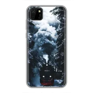 Новогодние, Праздничные Чехлы для Huawei Y5p - 2024 год (Зимний поезд)