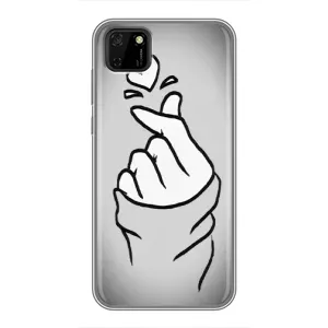 Чехол с принтом для Huawei Y5p (AlphaPrint - Знак сердечка) (Значок Love)