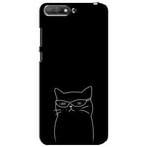 Чохол з малюнком кіт на Huawei Y6 2018 (Байдужий кіт)