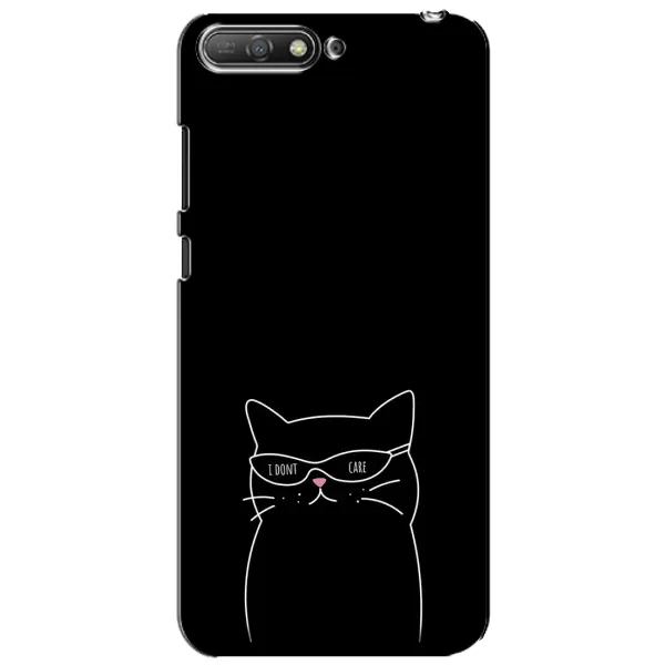 Чехол с принтом «Равнодушный кот» для Huawei Y6 2018