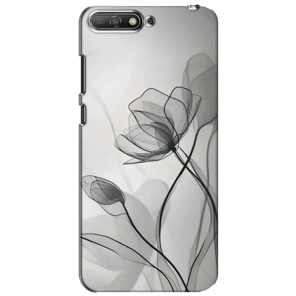 Чохол з принтом «Чорні квіти» для Huawei Y6 2018