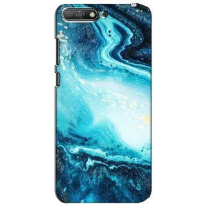 Мраморный чехол на Huawei Y6 2018 (VPrint) (Голубой мрамор)