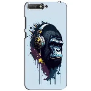 Чехол с Обезьянами Huawei Y6 2018 - (AlphaPrint) (Горилла в наушниках)