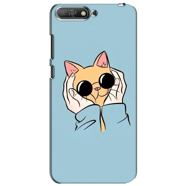 Чехол с принтом «Котик в очках» для Huawei Y6 2018