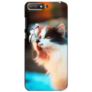 Чохол на Хуавей Y6 2018 з Котиками (VPrint) (Котик з метеликом)