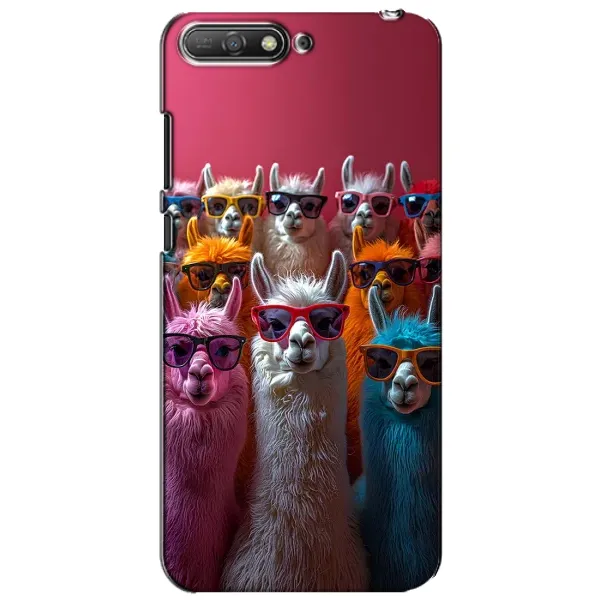 Чехол с принтом «Ламы в очках» для Huawei Y6 2018