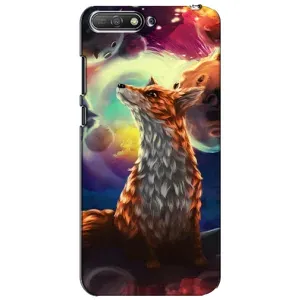 Чехлы с картинкой Лисички для Huawei Y6 2018 (VPrint) (Лисица в космосе)