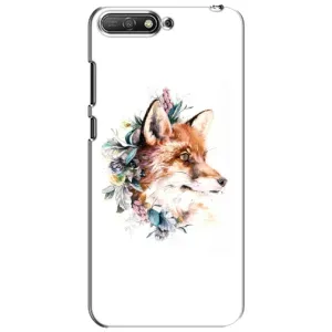 Чехлы с картинкой Лисички для Huawei Y6 2018 (VPrint) (Лисичка в цветочках)