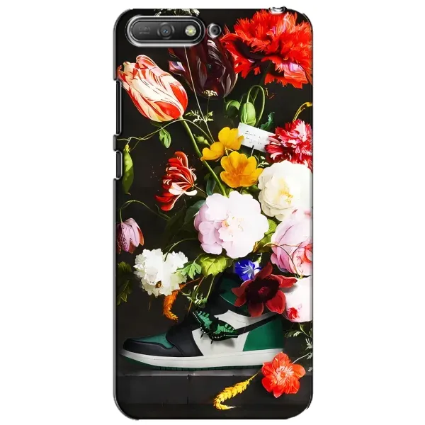Чохол з принтом «Nike цветы» для Huawei Y6 2018