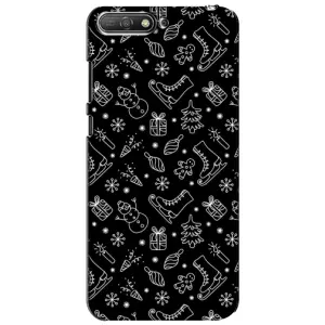 Новогодние, Праздничные Чехлы для Huawei Y6 2018 - 2024 год (Новогодний фон)