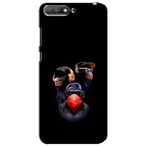Чехол с Обезьянами Huawei Y6 2018 - (AlphaPrint) (Три обезьяны)