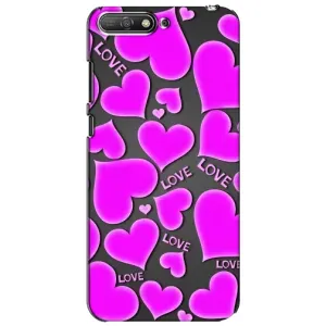 Чехлы для любимой на Хуавей Y6 2018 (VPrint) (Pink hearts)