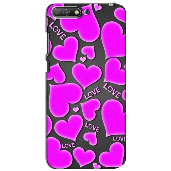 Чохол з принтом «Pink hearts» для Huawei Y6 2018 Чохол з принтом «Pink hearts» для Huawei Y6 2018