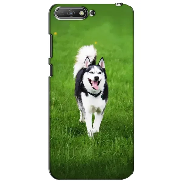 Чехол с принтом «Радостный Хаски» для Huawei Y6 2018