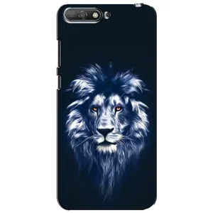 Чехол со Львом для Huawei Y6 2018 (VPrint) (Синий Лев)