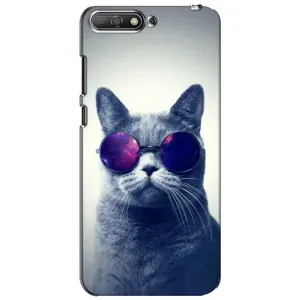 Чохол з принтом для Huawei Y6 2018 (AlphaPrint) Модні коти (Стильний кіт)