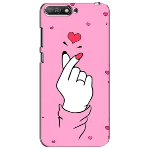 Чехол с принтом для Huawei Y6 2018 (AlphaPrint - Знак сердечка)