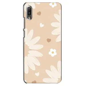 Чохол з квітковим принтом на Huawei Ё6 2019 (Бежеві квіти)