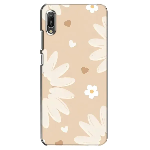 Чехол с принтом «Бежевые цветы» для Huawei Y6 2019