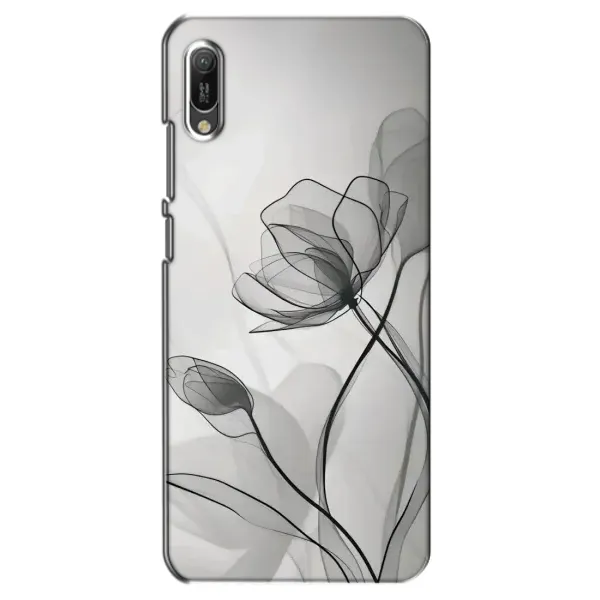Чехол с принтом «Черные цветы» для Huawei Y6 2019