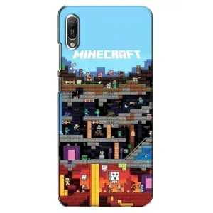 Чехол Майнкрафт на Huawei Y6 2019 (AlphaPrint) Minecraft (фон Minecraft)