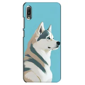Чехол с Хаски для Huawei Y6 2019 - (AlphaPrint) (Хаски арт)