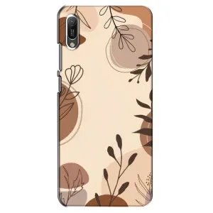 Чохол з квітковим принтом на Huawei Ё6 2019 (Коричневі квіти)