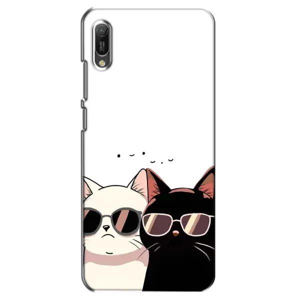 Чохол з принтом «Коти в окулярах» для Huawei Y6 2019