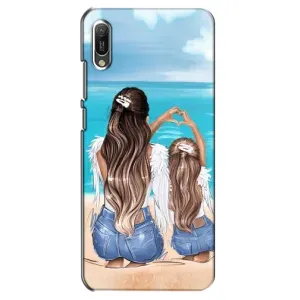 Чехол с печатью для Huawei Y6 2019 - (Мама с ребенком) (AlphaPrint) (Мама с доченькой)